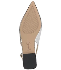 Jessica Simpson Mezzah Embossed Faux Leather Slingback Flats