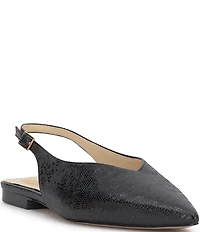 Jessica Simpson Mezzah Embossed Faux Leather Slingback Flats