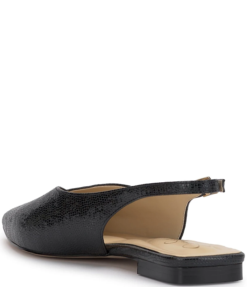 Jessica Simpson Mezzah Embossed Faux Leather Slingback Flats
