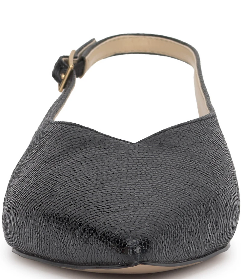 Jessica Simpson Mezzah Embossed Faux Leather Slingback Flats