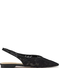 Jessica Simpson Mezzah Flower Mesh Pointed Toe Slingback Flats