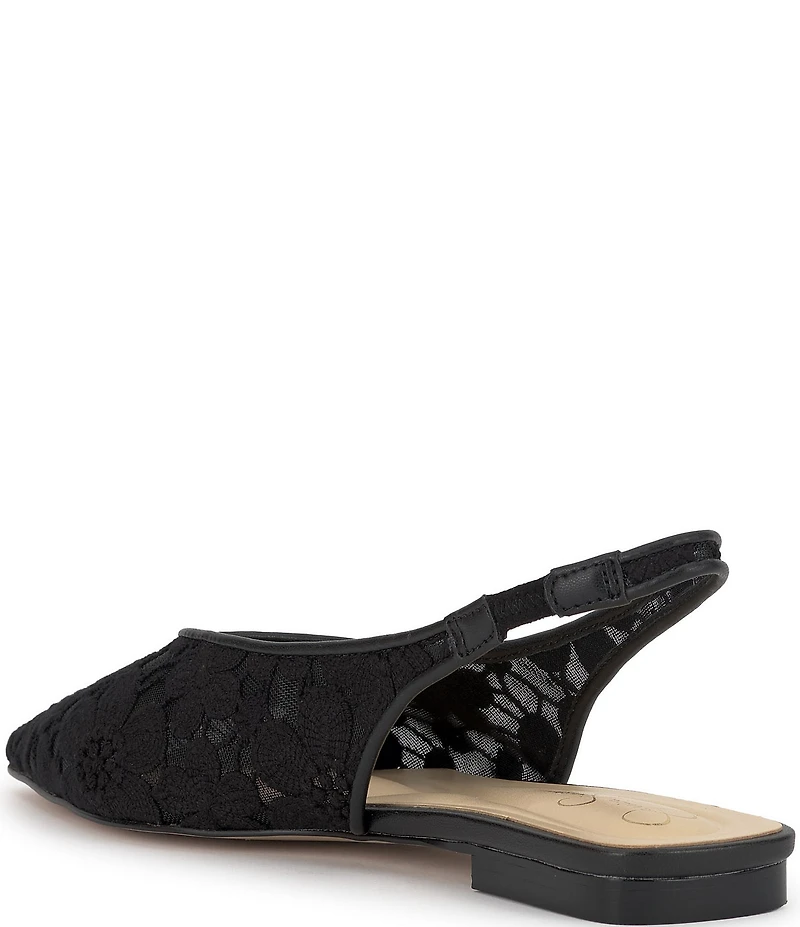 Jessica Simpson Mezzah Flower Mesh Pointed Toe Slingback Flats