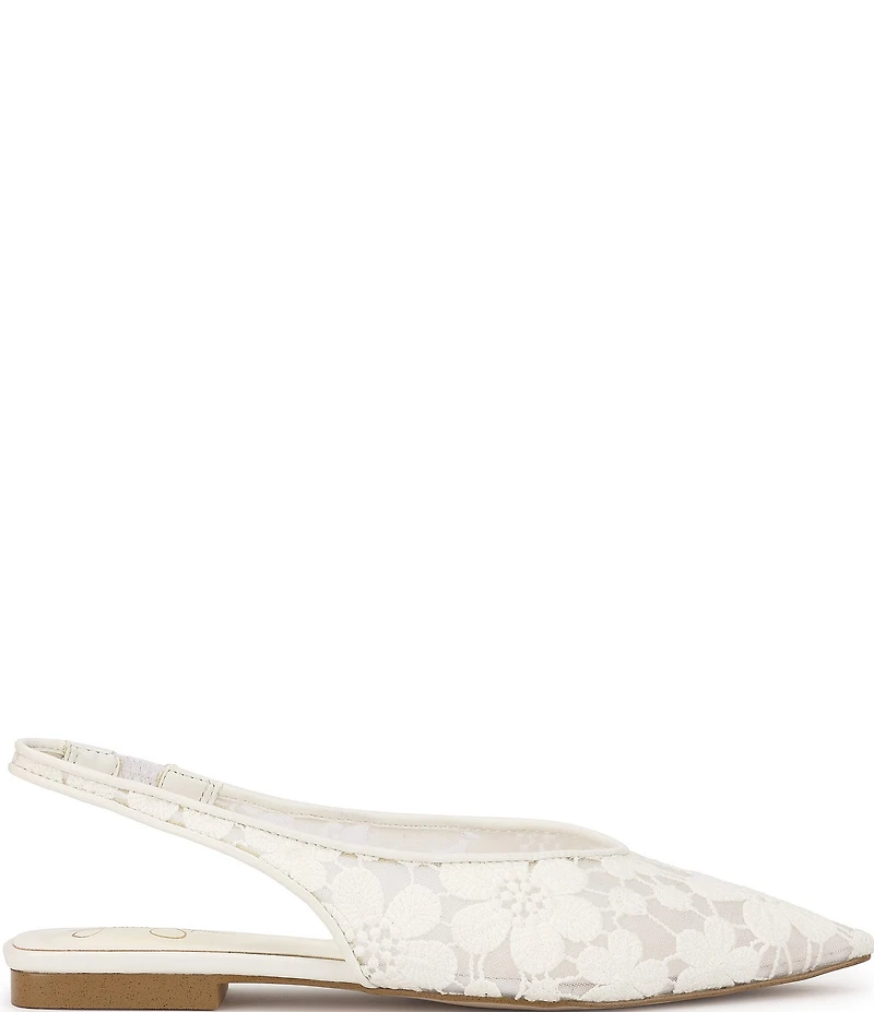 Jessica Simpson Mezzah Flower Mesh Pointed Toe Slingback Flats