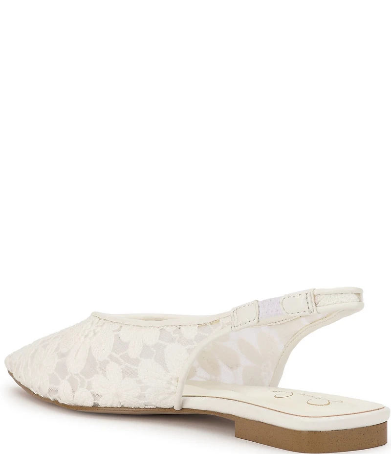 Jessica Simpson Mezzah Flower Mesh Pointed Toe Slingback Flats