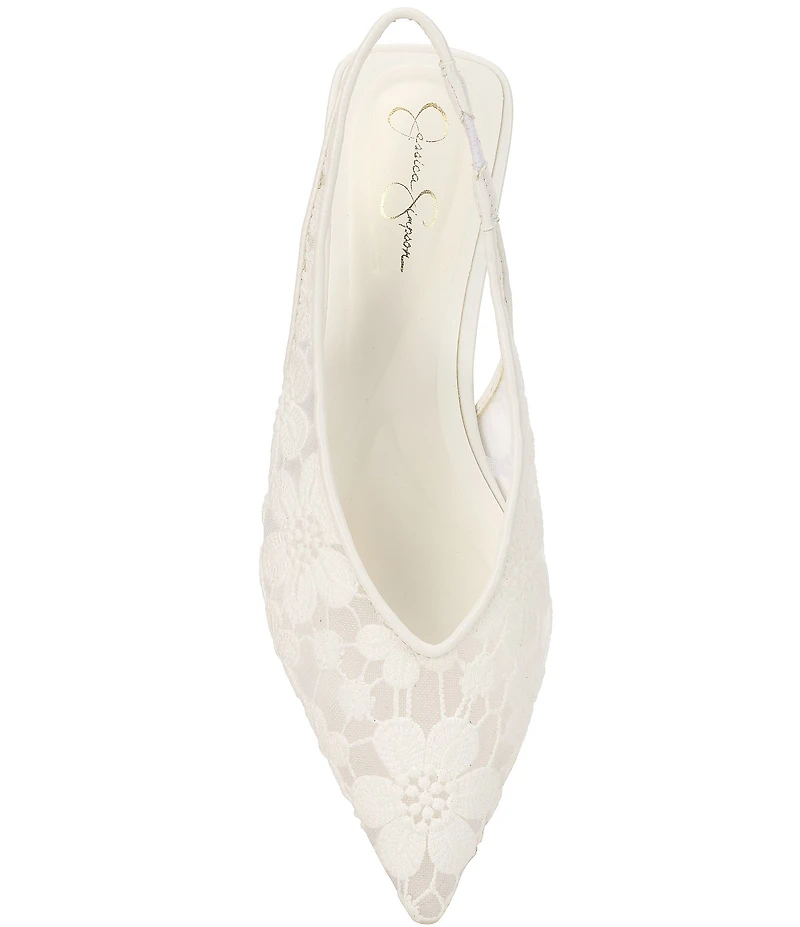 Jessica Simpson Mezzah Flower Mesh Pointed Toe Slingback Flats