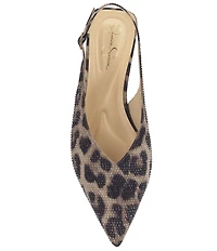Jessica Simpson Mezzah Leopard Rhinestone Slingback Flats