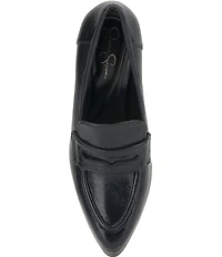 Jessica Simpson Nanelie Crinkle Leather Block Heel Platform Loafer Pumps