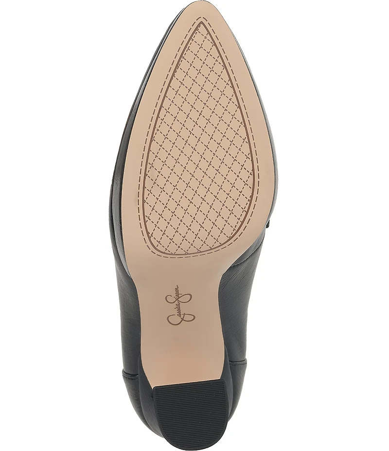 Jessica Simpson Nanelie Crinkle Leather Block Heel Platform Loafer Pumps