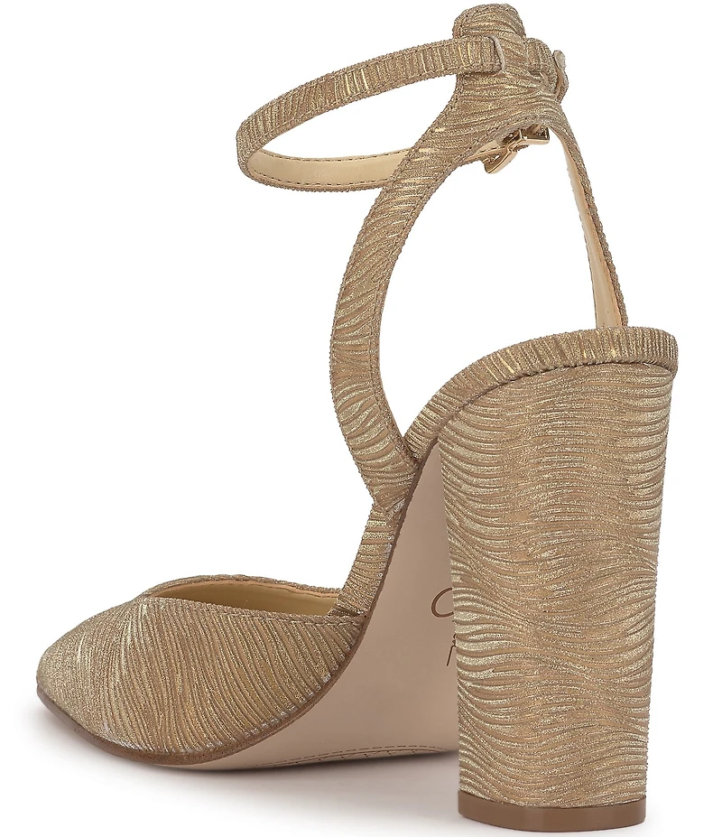 Jessica Simpson Nazela Wavy Metallic Ankle Strap Pumps