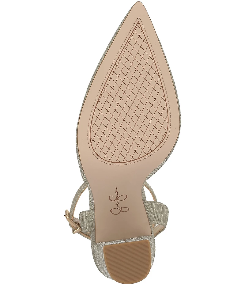 Jessica Simpson Nazela Wavy Metallic Ankle Strap Pumps