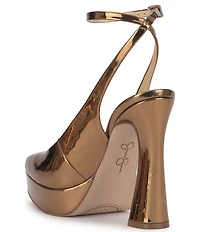 Jessica Simpson Nelica Metallic Ankle Strap Platform Pumps