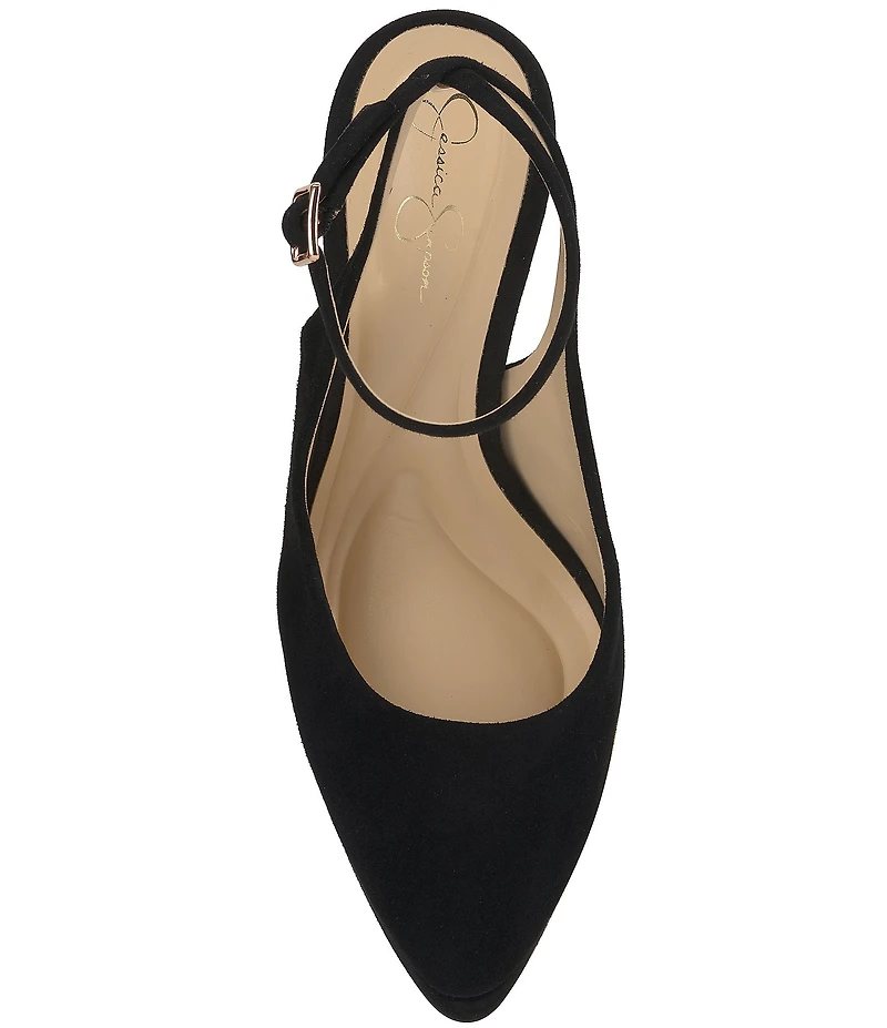 Jessica Simpson Nelica Suede Ankle Strap Platform Pumps