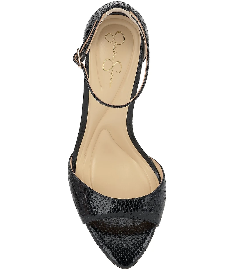 Jessica Simpson Nelira Snake Embossed Ankle Strap Dress Sandals