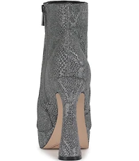 Jessica Simpson Nerix Snake Print Glitter Platform Booties