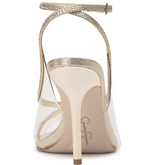 Jessica Simpson Novina Rhinestone Clear Strap Dress Sandals