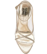 Jessica Simpson Novina Rhinestone Clear Strap Dress Sandals