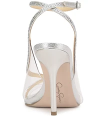 Jessica Simpson Novina Rhinestone Clear Strap Dress Sandals