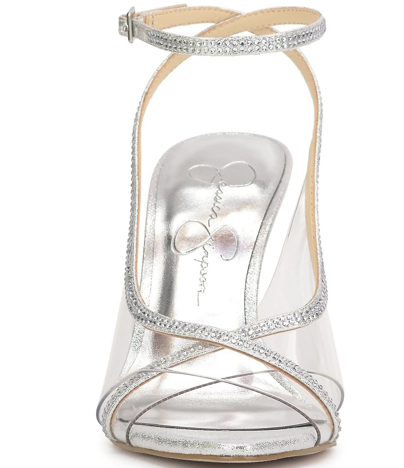 Jessica Simpson Novina Rhinestone Clear Strap Dress Sandals