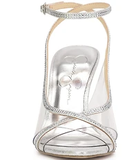 Jessica Simpson Novina Rhinestone Clear Strap Dress Sandals