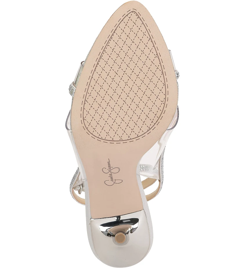 Jessica Simpson Novina Rhinestone Clear Strap Dress Sandals