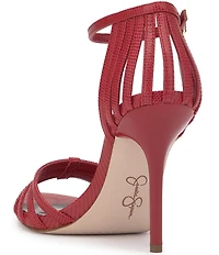 Jessica Simpson Nuvire Lizard Embossed Caged Dress Sandals