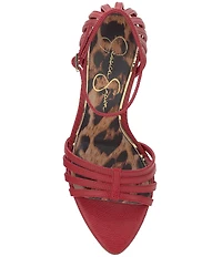 Jessica Simpson Nuvire Lizard Embossed Caged Dress Sandals