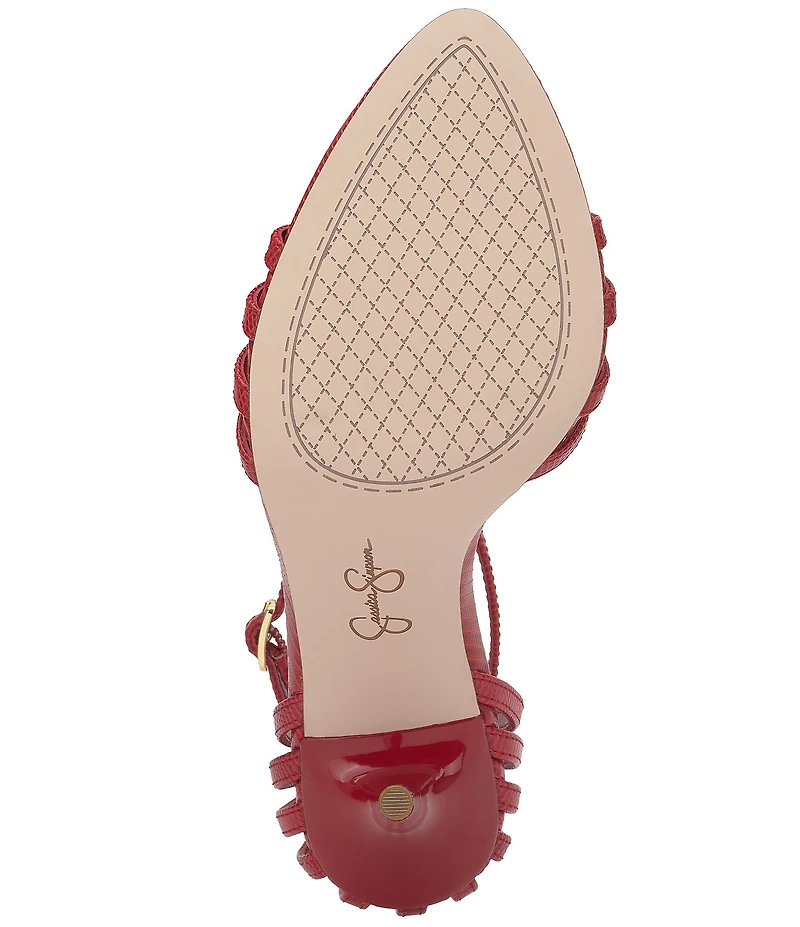 Jessica Simpson Nuvire Lizard Embossed Caged Dress Sandals