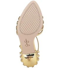 Jessica Simpson Nuvire Metallic Snake Embossed Caged Dress Sandals