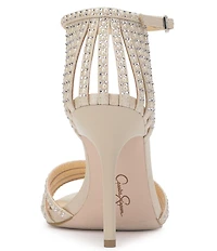 Jessica Simpson Nuvire Rhinestone Pearl Caged Dress Sandals