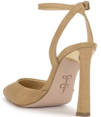 Jessica Simpson Ocanna Raffia Ankle Strap Pumps