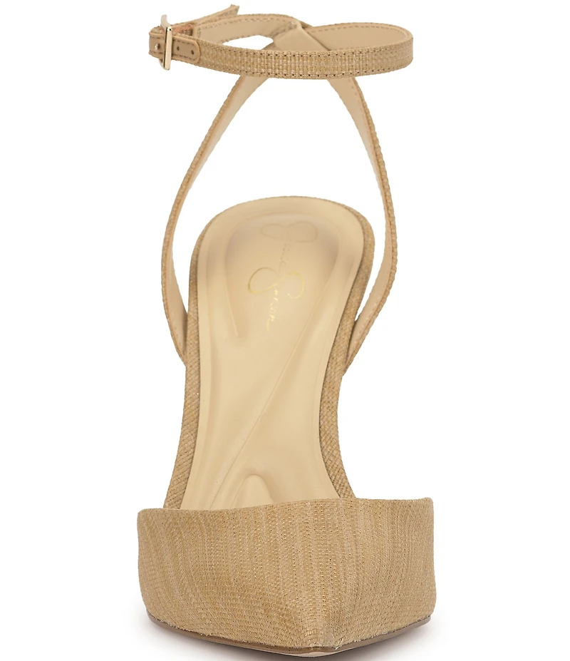 Jessica Simpson Ocanna Raffia Ankle Strap Pumps