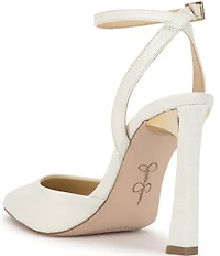 Jessica Simpson Ocanna Snake Embossed Ankle Wrap Pumps