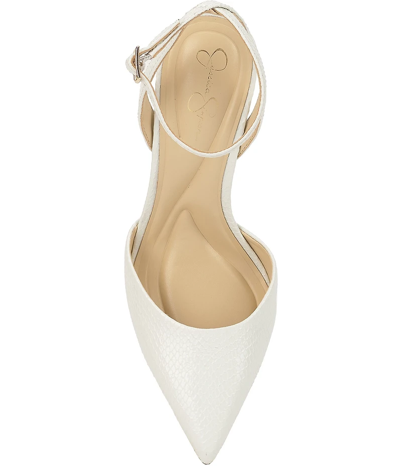 Jessica Simpson Ocanna Snake Embossed Ankle Wrap Pumps