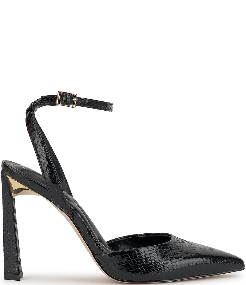 Jessica Simpson Ocanna Snake Embossed Ankle Wrap Pumps