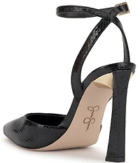 Jessica Simpson Ocanna Snake Embossed Ankle Wrap Pumps