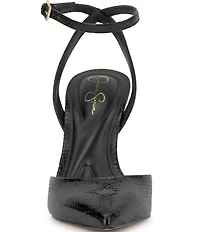 Jessica Simpson Ocanna Snake Embossed Ankle Wrap Pumps