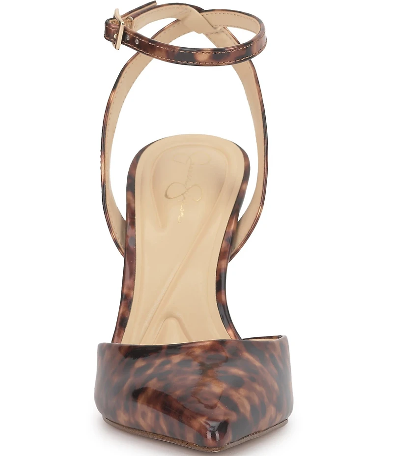 Jessica Simpson Ocanna Tortoise Patent Ankle Strap Pumps