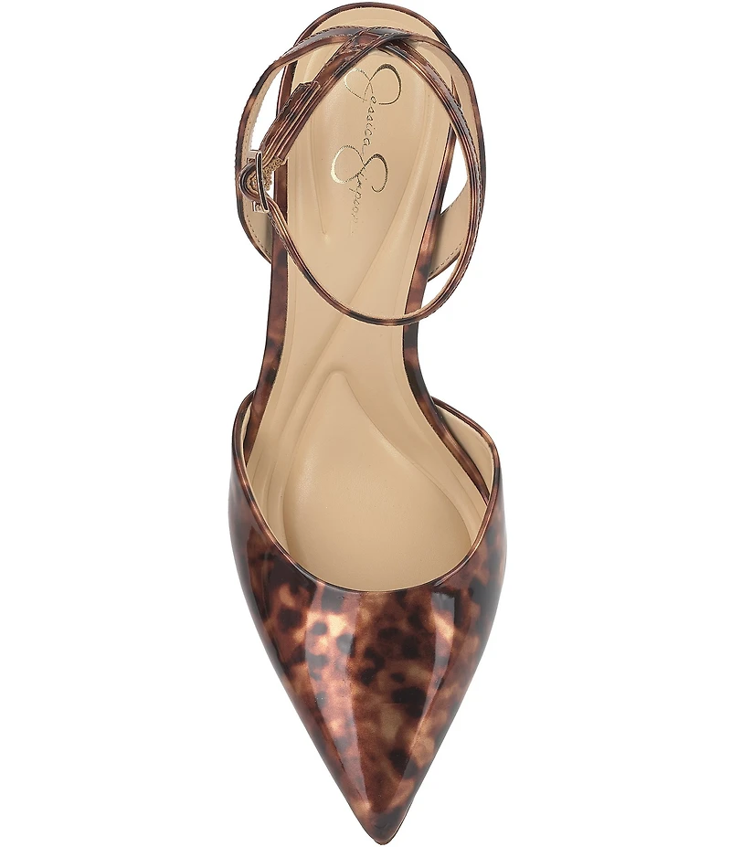 Jessica Simpson Ocanna Tortoise Patent Ankle Strap Pumps