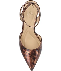 Jessica Simpson Ocanna Tortoise Patent Ankle Strap Pumps