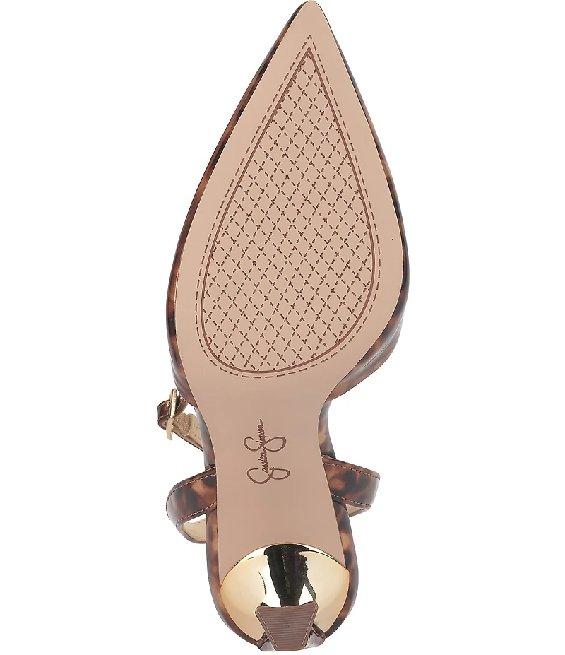 Jessica Simpson Ocanna Tortoise Patent Ankle Strap Pumps