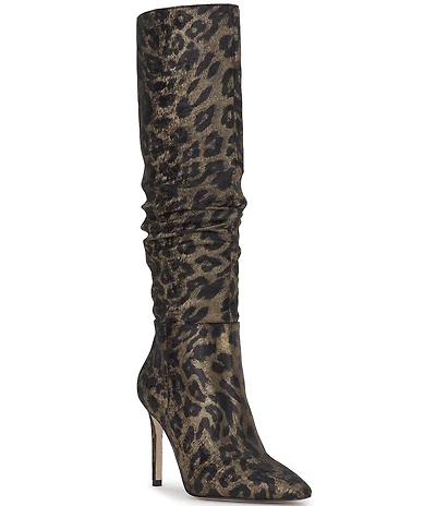Jessica Simpson Ohena Slouch Leopard Print Knee High Boots