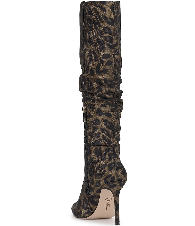 Jessica Simpson Ohena Slouch Leopard Print Knee High Boots