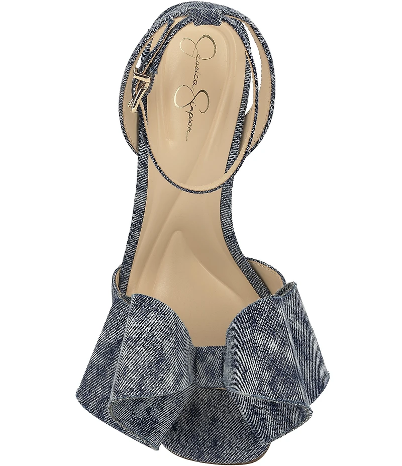 Jessica Simpson Olivine Denim Bow Dress Sandals