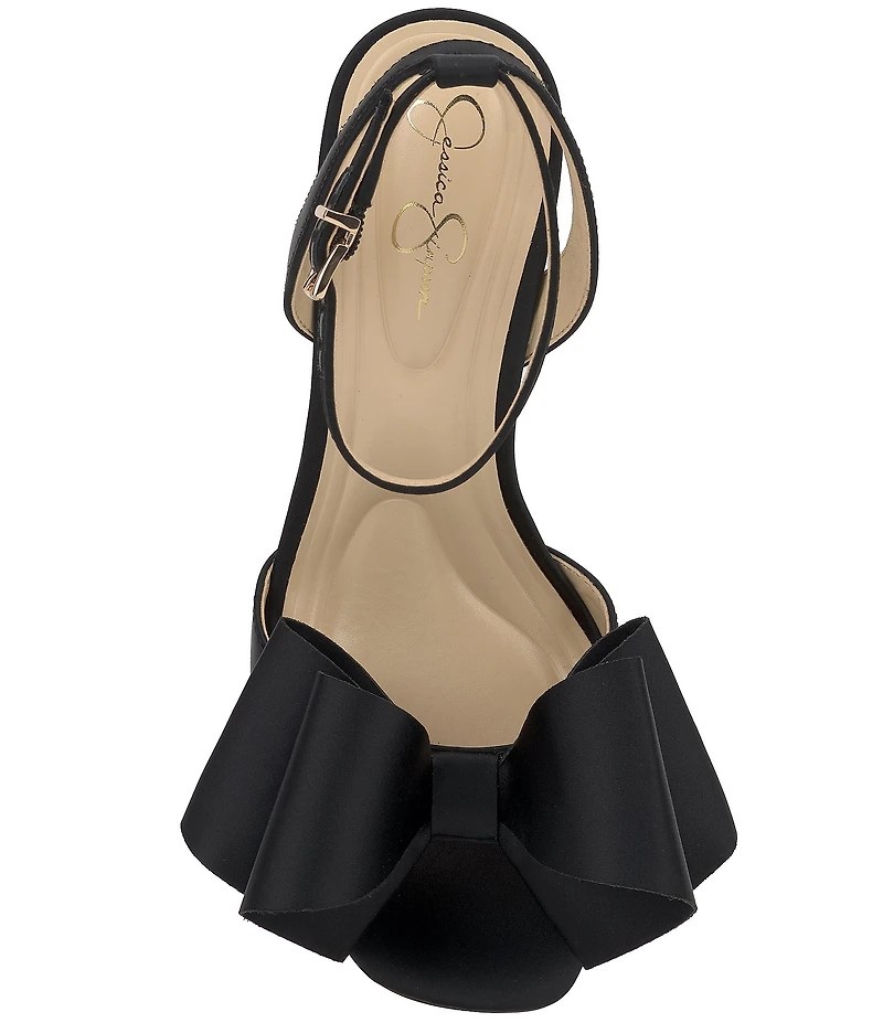 Jessica Simpson Olivine Satin Bow Dress Sandals