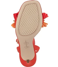 Jessica Simpson Omiena Raffia Fringe Embellished Dress Sandals