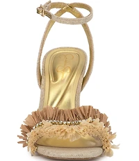 Jessica Simpson Omiena Raffia Fringe Embellished Dress Sandals