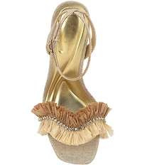 Jessica Simpson Omiena Raffia Fringe Embellished Dress Sandals