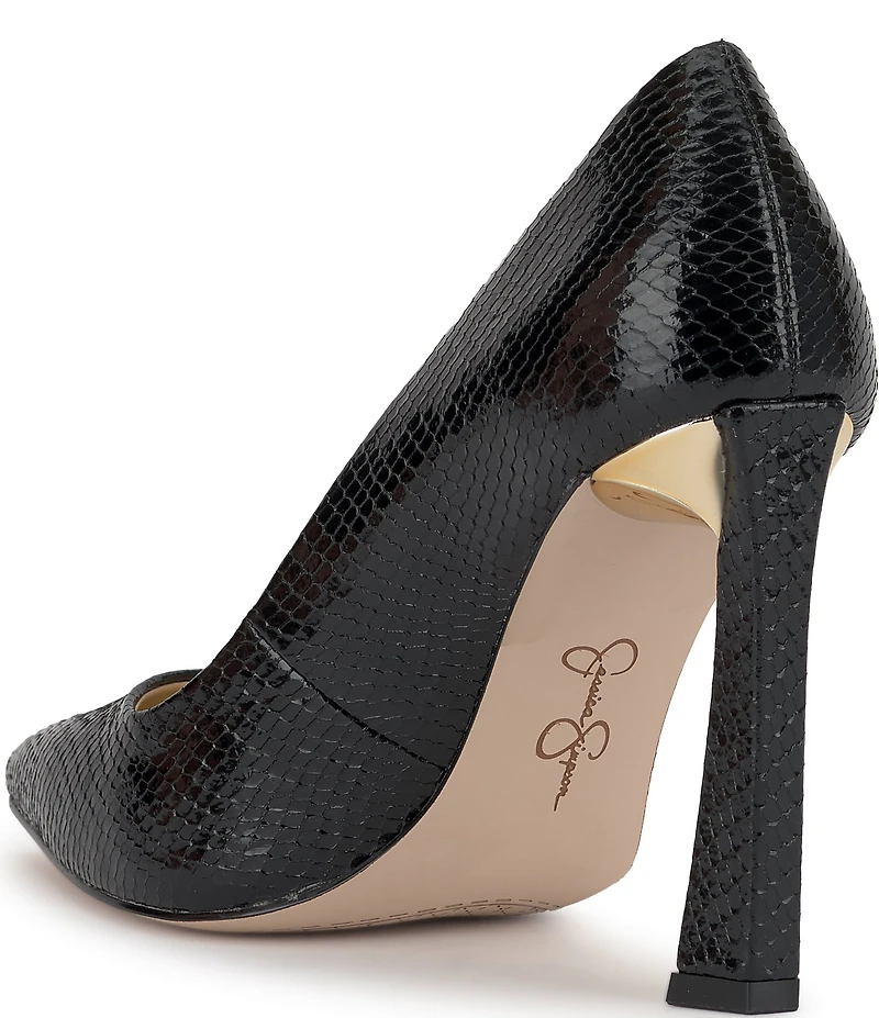 Jessica Simpson Omissia Snake Embossed Pointed Toe Pumps