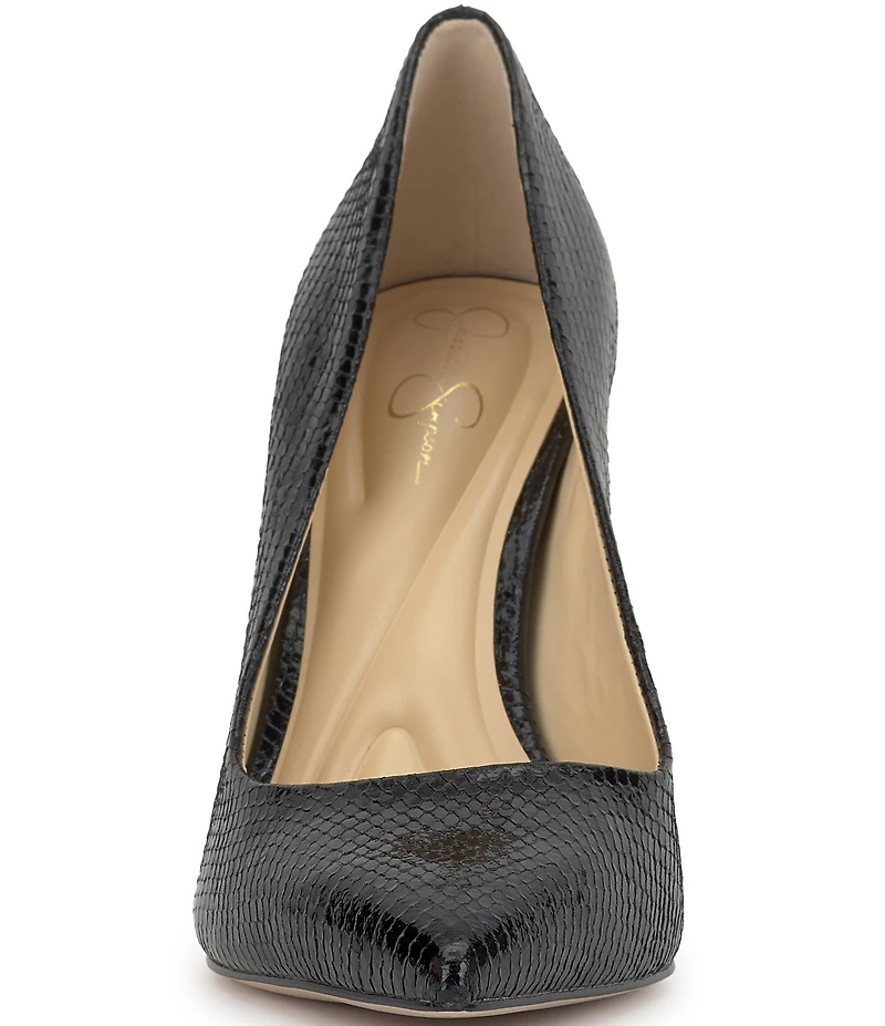 Jessica Simpson Omissia Snake Embossed Pointed Toe Pumps