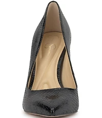 Jessica Simpson Omissia Snake Embossed Pointed Toe Pumps
